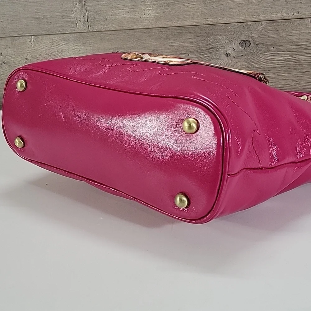 Patricia Nash Zorita Fuchsia Tote Bag with Shell Accent New
